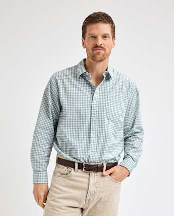 Mens Dad And Me Gingham Poplin Button Up Shirt