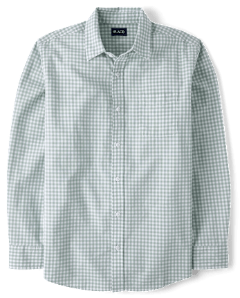 Mens Dad And Me Gingham Poplin Button Up Shirt