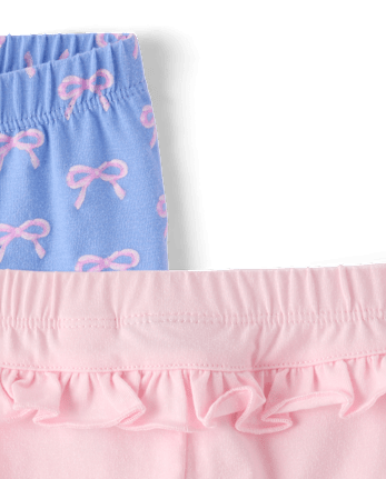 Baby Girls Bow Ruffle Leggings 2-Pack