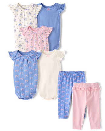 Baby Girls Bow Ruffle Leggings 2-Pack