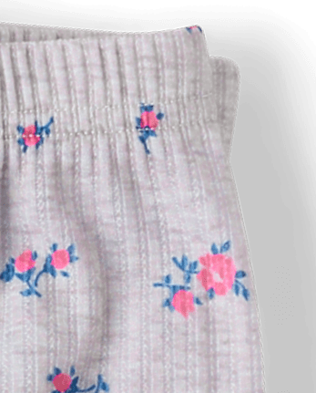 Girls Floral Lettuce Pointelle Pajamas