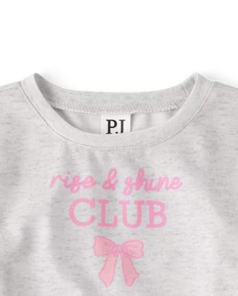 Girls Rise And Shine Club Gingham Pajamas