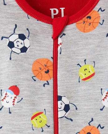 Baby And Toddler Boys Sports Snug Fit Cotton Footed One Piece Pajamas