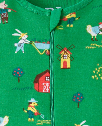 Baby And Toddler Farm Animal Snug Fit Cotton Footed One Piece Pajamas