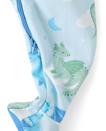 Baby And Toddler Boys Dragon Snug Fit Cotton Footed One Piece Pajamas