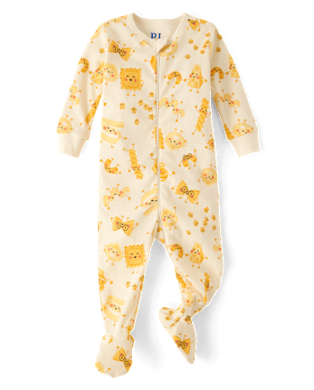 Baby And Toddler Pasta Snug Fit Cotton Footed One Piece Pajamas