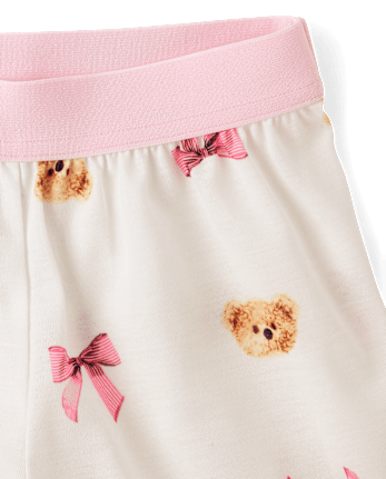 Girls Teddy Bear Bow Pajamas