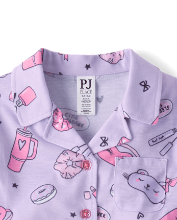 Girls Sleepover Button Front Pajamas