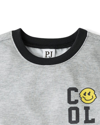 Boys Cool Emoji Plaid Pajamas