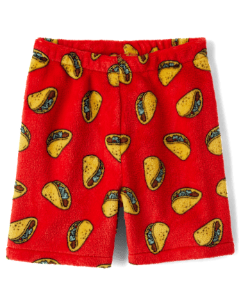 Boys Taco Pajama Shorts - Cozy Fleece
