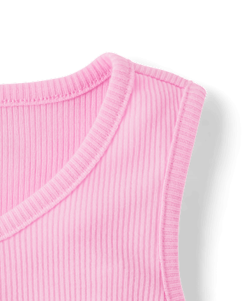 Girls Ribbed Henley Pajama Tank Top
