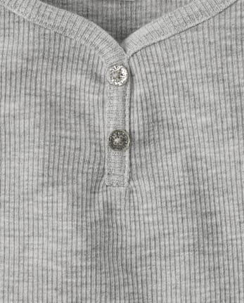 Débardeur de pyjama Henley côtelé chiné pour filles
