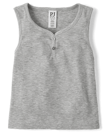 Débardeur de pyjama Henley côtelé chiné pour filles