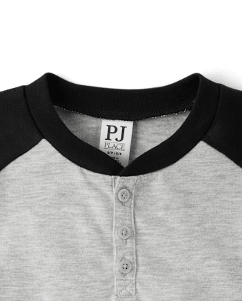 Boys Colorblock Henley Pajama Top