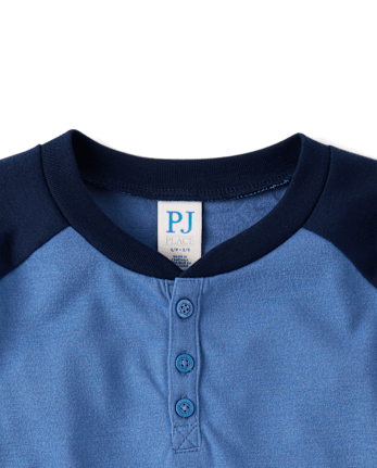 Boys Colorblock Henley Pajama Top