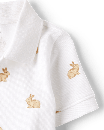 Baby And Toddler Boys Bunny Soft Pique Polo