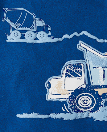 Baby And Toddler Boys Puff Print Construction Vehicle Tee
