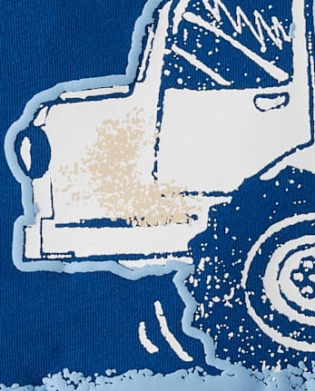 Baby And Toddler Boys Puff Print Construction Vehicle Tee