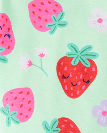 Baby And Toddler Girls Strawberry Snug Fit Cotton Pajamas