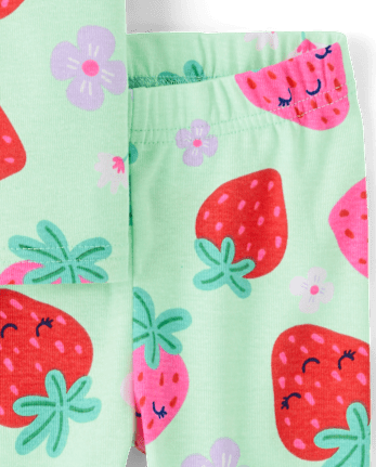Baby And Toddler Girls Strawberry Snug Fit Cotton Pajamas