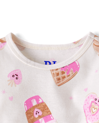 Baby And Toddler Girls Breakfast Snug Fit Cotton Pajamas
