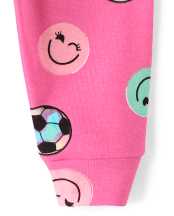 Baby And Toddler Girls Big Soccer Goals Snug Fit Cotton Pajamas
