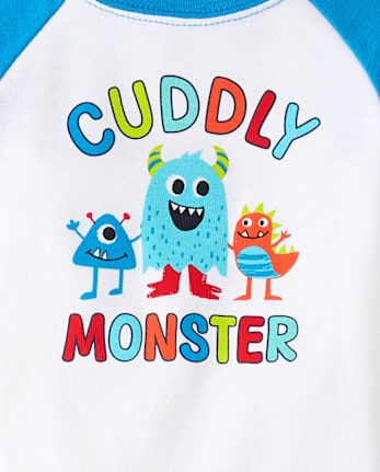 Baby And Toddler Boys Cuddly Monster Snug Fit Cotton Pajamas