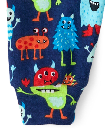 Baby And Toddler Boys Cuddly Monster Snug Fit Cotton Pajamas
