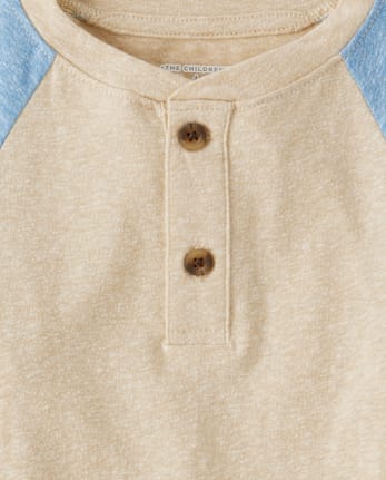 Baby And Toddler Boys Colorblock Marled Henley Top