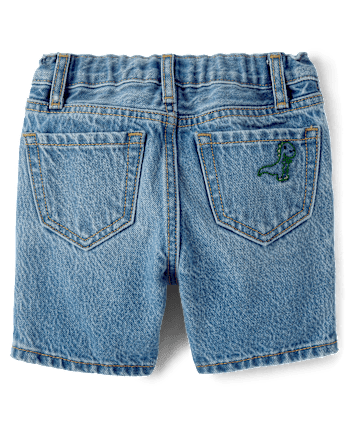 Baby And Toddler Boys Embroidered Dino Jean Shorts