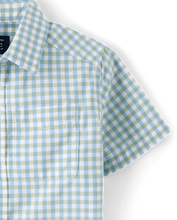Baby And Toddler Boys Gingham Poplin Button Up Shirt
