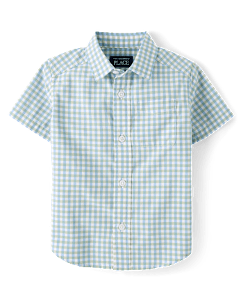 Baby And Toddler Boys Gingham Poplin Button Up Shirt