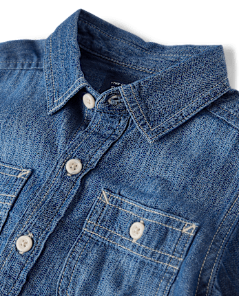 Baby And Toddler Boys Chambray Button Up Shirt