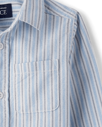 Baby And Toddler Boys Striped Oxford Button Up Shirt