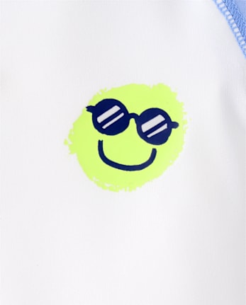 Baby And Toddler Boys Happy Face Rashguard Swim Set