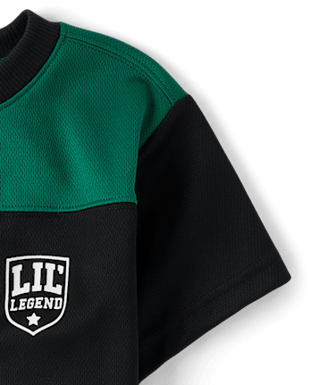 Baby And Toddler Boys Quick Dry Colorblock Mesh Football Top