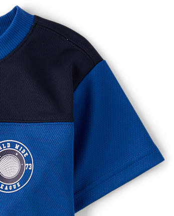 Baby And Toddler Boys Quick Dry Colorblock Mesh Football Top