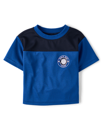 Baby And Toddler Boys Quick Dry Colorblock Mesh Football Top