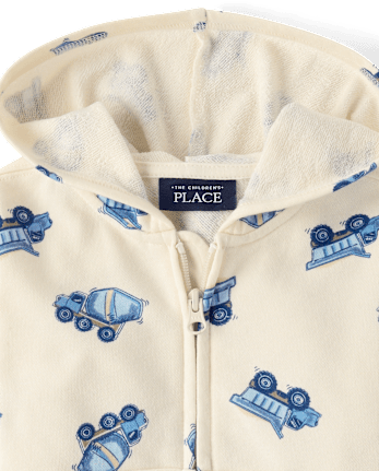 Baby And Toddler Boys Construction Vehicle French Terry Zip Up Hoodie