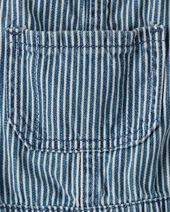 Baby And Toddler Boys Railroad Striped Denim Shortalls