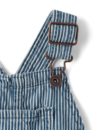 Baby And Toddler Boys Railroad Striped Denim Shortalls