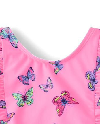 Baby And Toddler Girls Butterfly Flutter One Piece Swimsuit