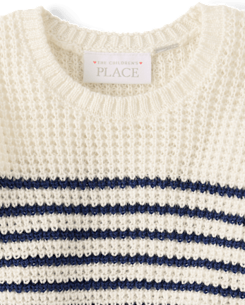 Toddler Girls Striped Flutter Sweater