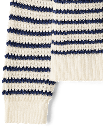 Toddler Girls Striped Flutter Sweater