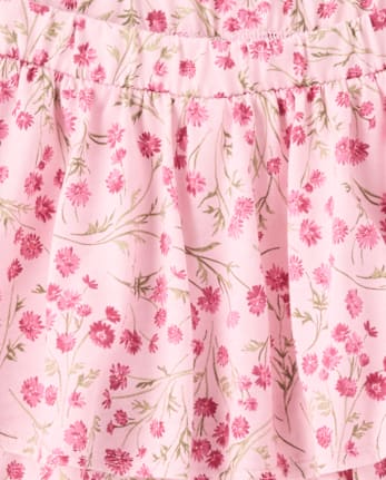 Toddler Girls Floral Tiered Ruffle Skort