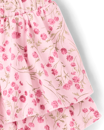 Toddler Girls Floral Tiered Ruffle Skort