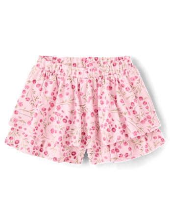 Toddler Girls Floral Tiered Ruffle Skort