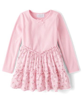 Baby And Toddler Girls Floral V-Waist Tiered Dress