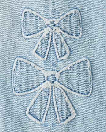 Toddler Girls Applique Bow Slouchy Jeans