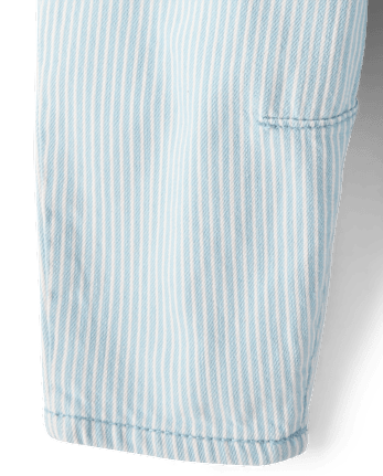 Toddler Girls Railroad Striped Barrel Jeans